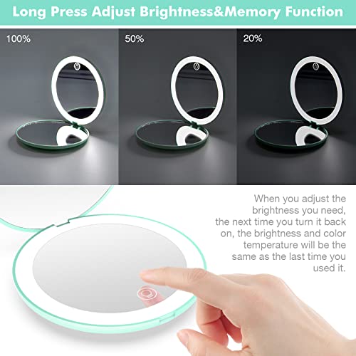 wobsion 10X Magnifying Tabletop Mirror, 4 Inch Round, Glass, ABS