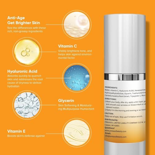 Super Vitamin C Serum for Women Over 70:Glow-Activating Maker Advanced Anti-Aging Formula, Wrinkle Cream for Face, Anti Aging Cream, Hydrates, Softens, Lifts and Firms Super Vitamin C Serum
