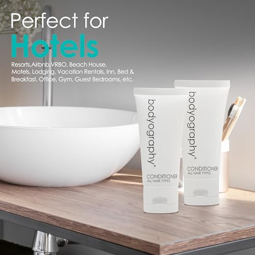 World Amenities - Bodyography blanc - Bulk Conditioner | 300 Count | Vanilla White Tea, Mini Size Toiletries (100% Recyclable Tube with Flip Top Cap) Hotel Amenities, Suitable for All Hair Types