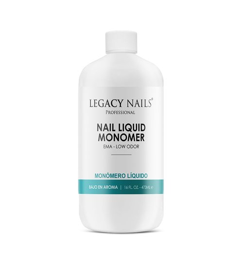 LEGACY NAILS Professional NAIL LIQUID MONOMER - MMA-Free, Acetone-Free, Low Odor Formula, Compatible with All Acrylic, Perfect for Nail Extensions, Sculpting & Overlays - 473ml / 16 FL.oz.