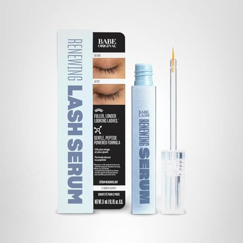 BABE ORIGINAL Renewing Lash Serum – Peptide-Infused Eyelash Serum for Fuller, Longer-Looking Natural Lashes, Lash Enhancing Treatment with Nourishing Botanicals, Cruelty-Free Gentle Formula