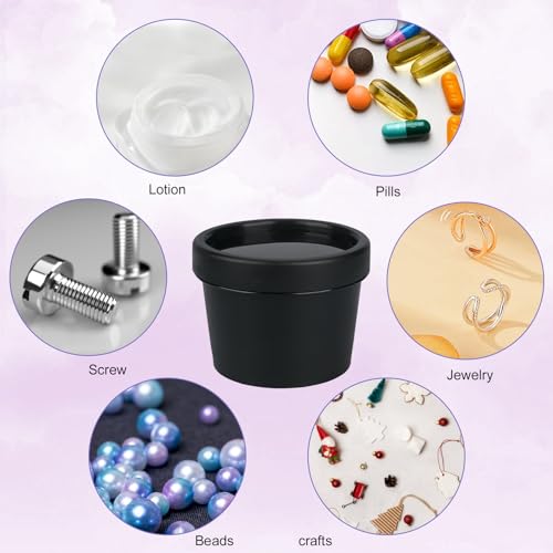 Travel Containers for Toiletries 3.4oz 9 Pack TSA Approved Plastic Cream Jars Wide-mouth Cosmetic Pot Jars with Lids Leak Proof Travel Size Containers for Makeup Face Cream(Black)