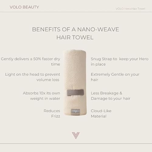 VOLO Cloud Pink Hero Hair Towel + Facial Spa Headband for Women | Wrap Towel + Headband For Washing Face & Makeup | Ultra-Soft, Fast Drying, Anti-Frizz Nanoweave Fabric | Reusable Package | Microfiber