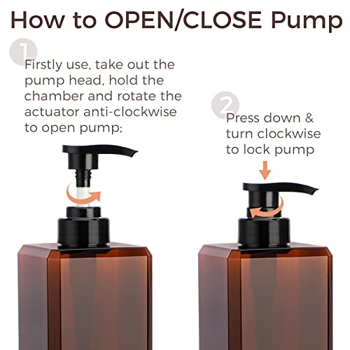 Suream Large Pump Bottles for Shampoo and Conditioner, 3Packs 33.8oz Empty Cosmetic Dispenser with 4PCS Lables, Refillable Shower Press Dispensers for Bathroom, Bedroom, Washroom, Hotel