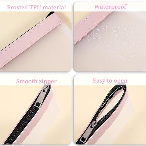 4 PCS Multicolor Strawberry Pattern Small Makeup Bag, 4.9x4.5 Inch, 4 Count, Cosmetic Bags, Zipper Closure, Female, Synthetic, Pouch