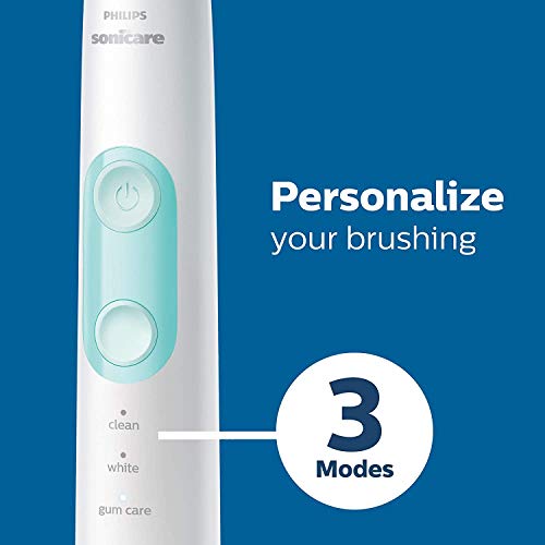 Philips Sonicare ProtectiveClean 5100 Rechargeable Electric Toothbrush, with Pressure Sensor, 3 Cleaning Modes, SmarTimer and QuadPacer, 14-Day Battery Life, Travel Case, White, Model HX6857/11