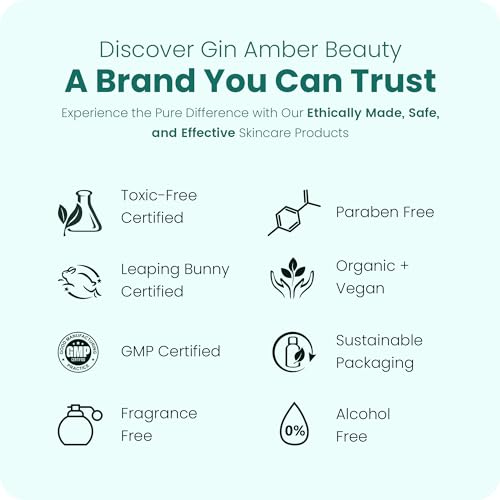 Gin Amber Beauty Natural Foaming Face Wash for Women & Men ? Gentle Facial Cleanser for Skincare Tools & Daily Use - (6 Fl oz - 180 ml)