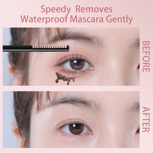 Upgrade Speedy Mascara Remover, Eye Makeup Remover for Waterproof Mascara Eyeliner Eyeshadow, Gentle Long Active Spiral Head Oil Gel Cleanser, Precision Cleansing Wand