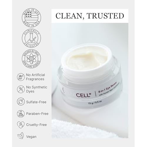 Eye Cream Anti Aging Solution ? 8-in-1 Renew Cream with MHCsc Technology ? Under Eye Cream for Dark Circles - Reduces Puffiness, Fine Lines, Wrinkles ? With Peptides & Cucumber - 0.5 oz
