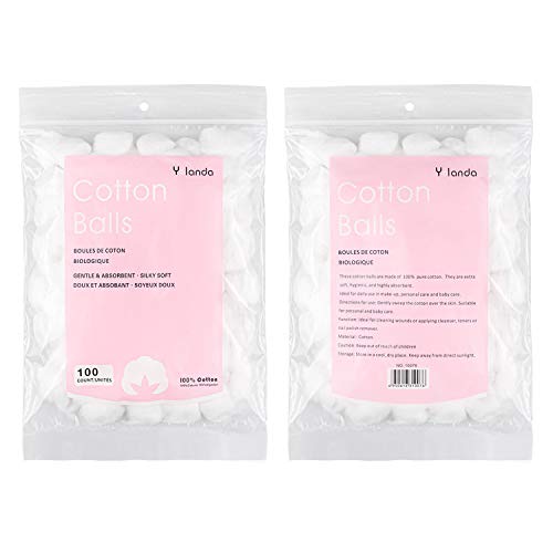 Hedume 1200 Count Cotton Balls, Pure Cotton, Fragrance & Chlorine-Free, Organic Cotton Balls (12 Pack ¡¿ 100 Count)