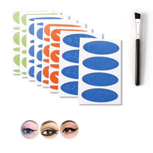 8 Sheets Eyeliner Stencil Stickers, Star Eye Winged and Smokey Eyeshadow Applicators Shaper Tool, Makeup Stencils Stickers for All Eye Shapes