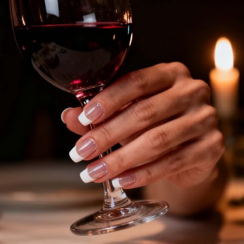 Semi Cured Gel Nail Strips - White French Tip with Clear Base, 20 Pcs DIY at Home Nail Art, UV/LED Lamp Required, Beginner Friendly & Salon Quality Manicure