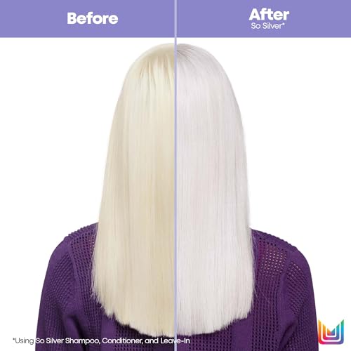 Matrix So Silver All-In-One Leave-In Toning Spray - Neutralizes Yellow, Brassy Tones, Nourishes Hair and Controls Frizz, For Color-Treated Hair, 6.8 Fl Oz