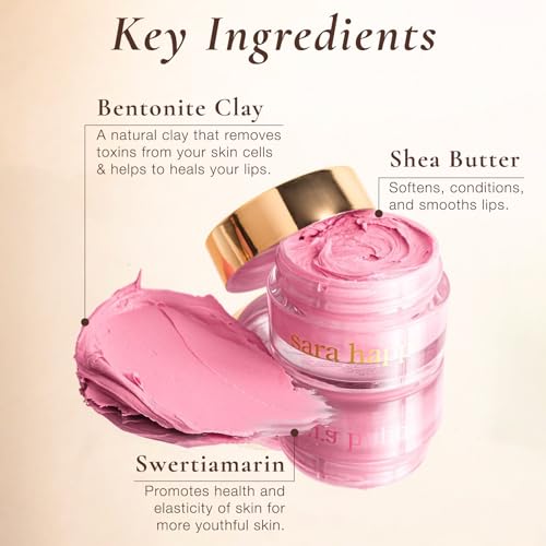 Sara Happ Pink Peppermint Lip Scrub & Sweet Clay Lip Mask Duo - Gently Exfoliates, Polishes, Revitalizes, Moisturizes, Rejuvenates, Conditions and Smooths Dry Lips, Vegan, 0.5 oz