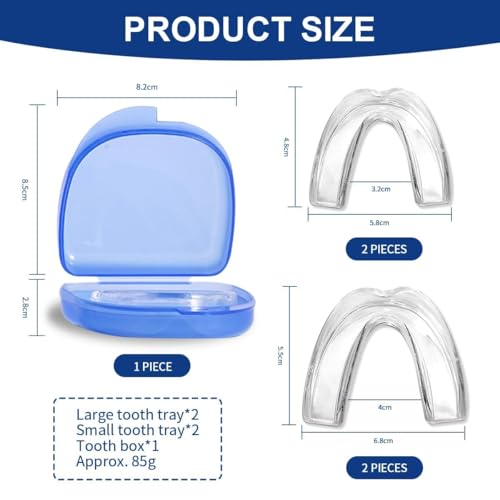 Mouth Guard for Grinding Teeth at Night,Mouthguards for Grinding of Teeth Protection for Teeth,Reusable Teeth Grinding,for Teeth Grinding, Night Guards for Teeth Grinding(4 Pack/Two Size)