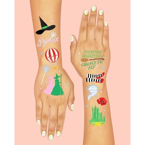 xo, Fetti Witch Temporary Tattoos - 52 iridescent Foil Pcs | Birthday Witch Accessory, Kids Wizard Party Favor, Cute Musical DIY Activity