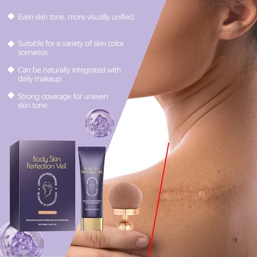 Body Concealer Cream 3.65 Fl Oz - Full Coverage for Skin Imperfections & Uneven Tone - Lightweight Natural Finish - Daily Moisturizing Face & Body Makeup with Centella Asiatica (Natural Radiance)