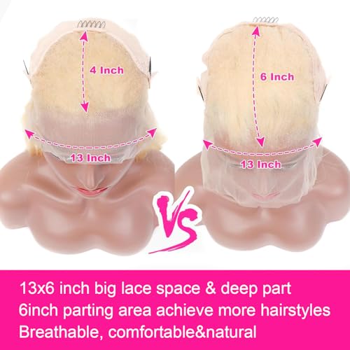 30 Inch 613 13x6 Lace Front Wig Human Hair 200% Density Blonde Body Wave Lace Front Wigs Human Hair Pre Plucked 613 Blonde HD Lace Frontal Wigs