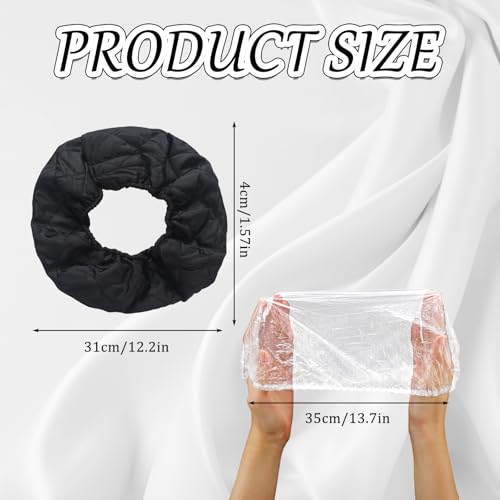 Hair Dryer Heat Shield with 10 Disposable Plastic Hoods, Black