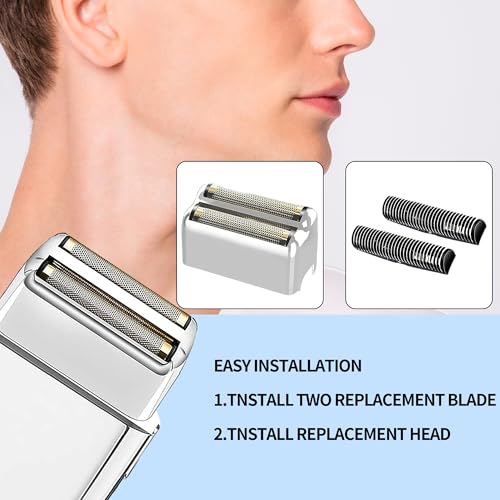 1 pack Professional Replacement Foil and Cutters for BaBylissPRO Barberology Double Foil Shaver, Compatible with BaBylissPRO Barberology FXFS2 Shaver£¬Silver