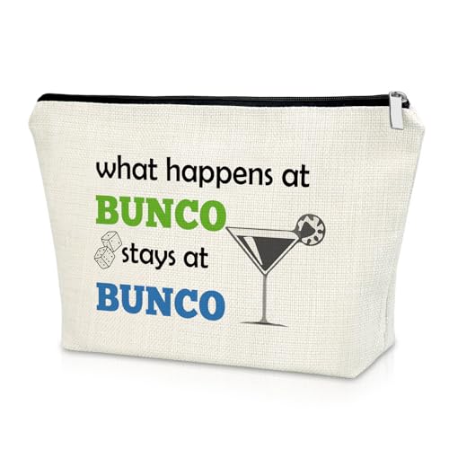 Sazuwu Bunco Gifts for Women Makeup Bag Bingo Players Gifts Bunco Game Gifts Cosmetic Bag Gifts for Bunco Lovers Bunco Birthday Party Supplies Bingo Lovers Gift Ideas Bunco Traveling Gift