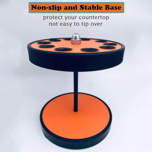 Rotating Hair Scissors Holder, Wooden Barber Scissors Storage Holder Salon Shears Holder Hair Stylist Scissors Container Hairdressing Tools Organizer Orange