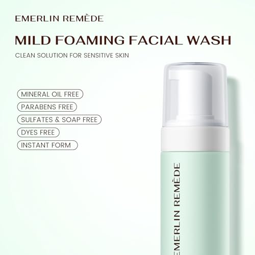 Mild Foaming Facial Wash Cleanser Mousse with Aloe Leaf Water, Amino Acids & Vitamin B5, Gentle Hydrating Face Wash for All Skin Types, 200ml