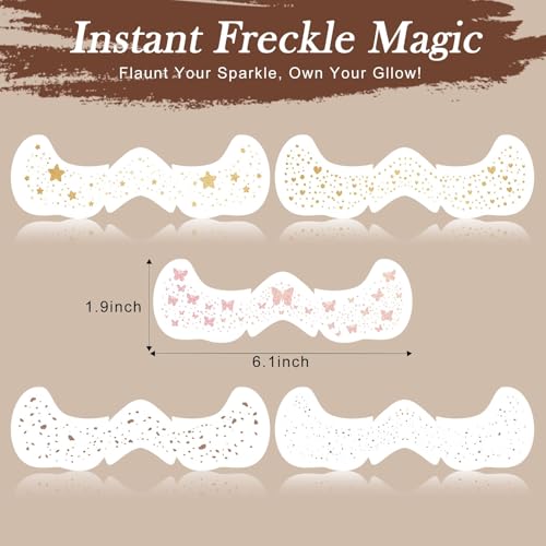 Face Glitter Freckles Tattoo,Diesetsr Temporary Makeup Patches,Body Glitter Sparkle Fake Freckles Stickers for Women Kids Festival, Concert,Carnival Party,Cosmetic Glitter,Rave Accessories,10 PCS