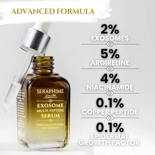 Exosome Multi-Peptide Serum ? 2% Exosomes, Argireline, Copper Peptides (GHK-CU), Oligopeptide-1 (EGF) & Hyaluronic Acid ? Advanced Anti Aging Skincare Stem Cell Serum with Multi Peptide