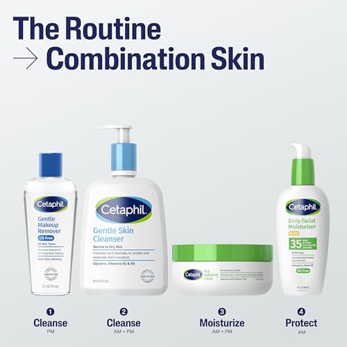 Cetaphil Gentle Waterproof Makeup Remover, Oil-Free Formula Suitable for Sensitive Skin, 6.0 Fluid Ounce