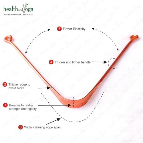 HealthAndYoga¢â qSwipe Lite Copper Tongue Cleaners (Pack of 12) ? Prevents Bad breath, Improves taste- Flexible, Curved ends provide good grip ? Complete Oral Care/Hygiene for Travel/Office/Home