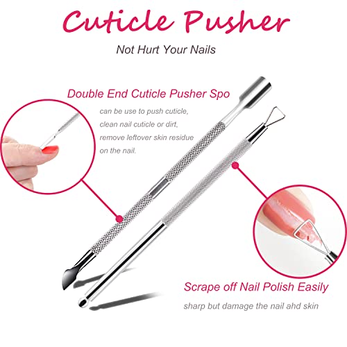 Gel Polish Remover Tools Kit - 10 Clips, 400 Lint-Free Wipes, Files 100/180, Buffer Block 400/4000, Brush, Cuticle Pusher & Peeler (Clear)