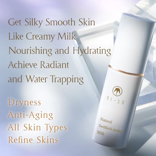BI-SU Milk | Moisturizing Lotion with Natural Swiftlet Nests Extract, Ceramide, Squalane, Collagen, Anti-aging Lightweight Japanese Skincare, Improves Dark Spots, Dryness, Texture, 1.69 fl.oz, 50ml