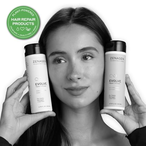 ZENAGEN Evolve Trio Kit for Visibly Damaged, Dull Hair | Nourishing Shampoo + Conditioner + Leave-In Conditioner, Restores Shine, Strength & Vitality, Plant-Based, Vegan, All Hair Types 1 ea