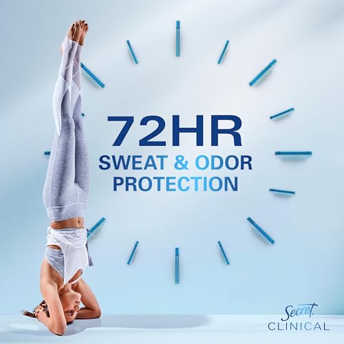 Secret Clinical Strength Antiperspirant Deodorant for Women, Stress Response, 3X Stress Protection, 72hr Sweat & Odor Protection, PH Balancing Minerals, Invisible Solid, 2.6 oz