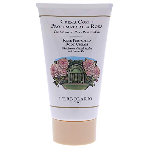 L'Erbolario Body Cream ? Moisturizing Body Butter with Marsh Mallow and Provence Rose ? Nourishing Skin Care with Floral Amber Scent ? Rose - 5.1 oz