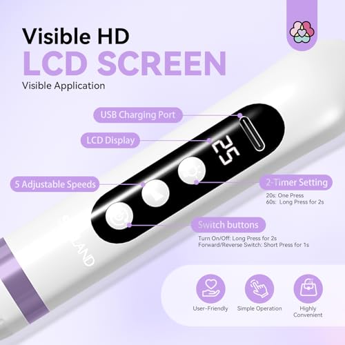 SAVILAND Cordless Nail Drill with U V Light: 25000 RPM Nail Drill Professional & U V Light for Removal & Solidification of Nails 2in1 for Home Nail Art Manicure Pedicure £¨White£©
