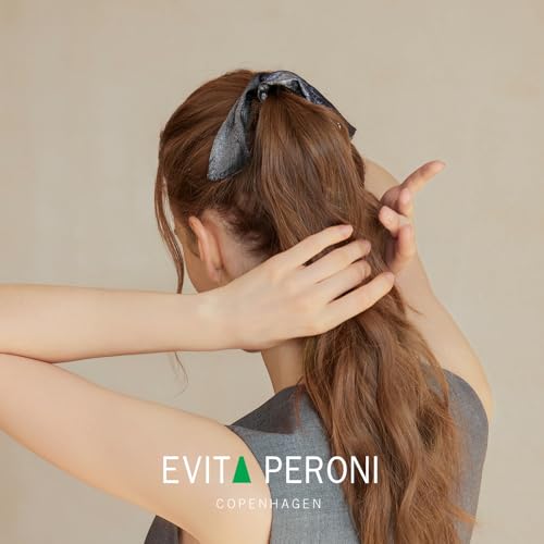 EVITA PERONI Banana Clip with Twistable Wings, Fabric Ponytail Holder Hair Clips for Thick Curly Hair Large Claw Clips Elegant Hair Accessories for Women, Silver Gray