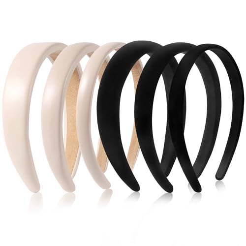 Velvet Headbands for Women and Teens, 6PCS Non-Slip Padded Hairbands with 3 Width Options (0.6", 0.8", 1.2"), Soft Comfortable Hair Accessories for Daily Wear, Makeup, Sports, and Gifts