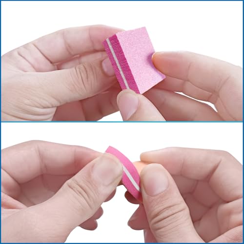80/80 Grit Nail Buffers (50 Pack), Mini Nail Buffer Block Nail Files for Acrylic Nails and Natural Nails, Coarse Nail Buffer Blocks Bulk Buffing for Nail Buff Professional Manicure File Set Pink