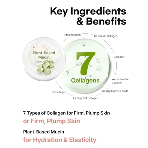 Mucin Collagen EGF Mask (Plant Mucin & 7 Collagen Complex) Hydrogel Sheet for Overnight Moisturizing Skincare, 5 Pack ? Bestselling Korean Face Mask, Glass Skin Glow Up Essentials