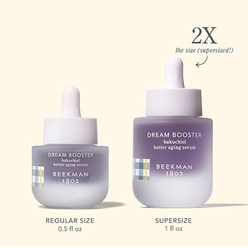 Beekman 1802 Dream Booster Bakuchiol Retinol Alternative Facial Serum - Squalane & Bakuchiol Oil Serum For Sensitive Skin - Night Moisturizer For Fine Lines & Pore Minimizer - Fragrance Free, Vegan