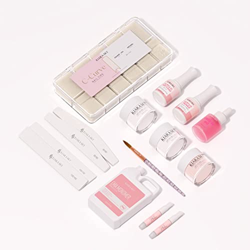 Kiara Sky 14 Piece Acrylic Nail Starter Kit (Includes EMA Monomer, Top Coat, Primer)