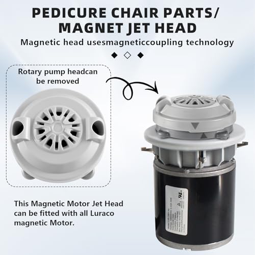 Magnetic Jet Head BF-004 for LURACO Jet Motor Pedicure spa Tubs Chair,Contains Propeller and Cover, 4-pin