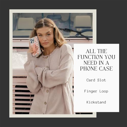 Walli Cases for iPhone 15 Plus Case Aesthetic Wallet Phone Case Card Holder, Securely Holds up to 2 Cards - Cute, Trendy Phone Cover for Women, fits iPhone 15 Plus, with Kickstand & Finger Strap
