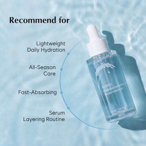 MIDHA Hyaluron Hydrating Serum, Deep & instant moisturizing, 8 layer hyaluronic acid contained, quick hydrating serum, vegan