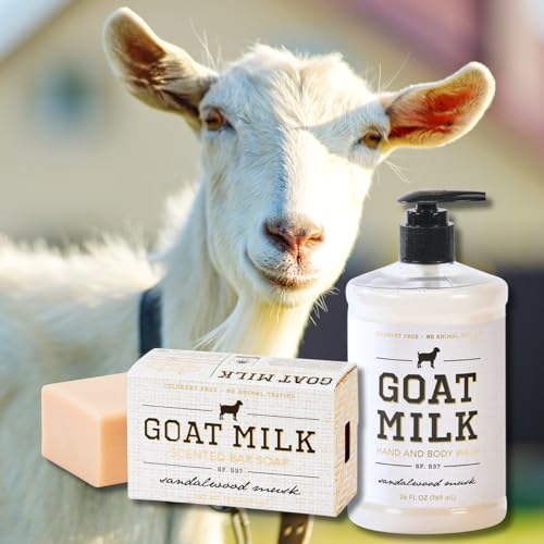 San Francisco Soap Company Goat Milk Bar Soap | SANDALWOOD MUSK | Dye-Free Bar Soap | Enriched with Nourishing Goat Milk | Unisex Fragrance | 10oz