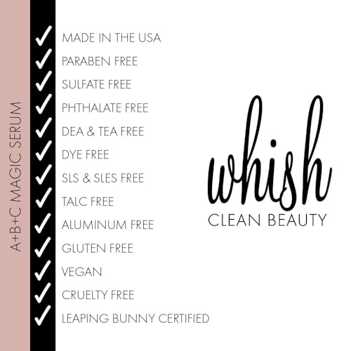 Whish A+B+C Magic Serum - Bakuchiol, Vitamin C, Antioxidant, Reduces Fine Lines & Wrinkles - 4 oz