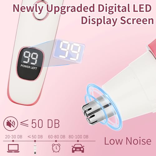 LED Display Ear and Nose Hair Trimmer Clipper for Women Men,2025 Rechargeable 2 in 1 Painless Eyebrow & Facial Hair Trimmer with Powerful Motor and Dual-Edge Blades Easy Cleansing (White)