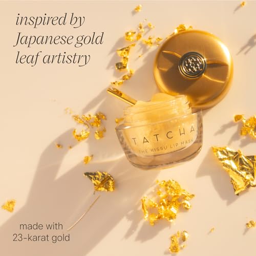 TATCHA The Kissu Gold Leaf Lip Mask | Limited-Edition Restorative Shimmery Lip Mask - Visibly Plumps and Softens for Lush Lips